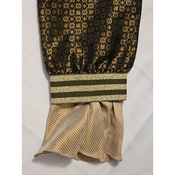 Le Sarte Pettegold Shimmery Gold Silk Blouse Made In Italy Boho NWT Size 44 - Picture 10 of 15